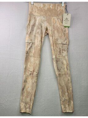 Alpine Design Selina Leggings XS Beige Camo Cargo Gorpcore Hiking Athleisure Gym